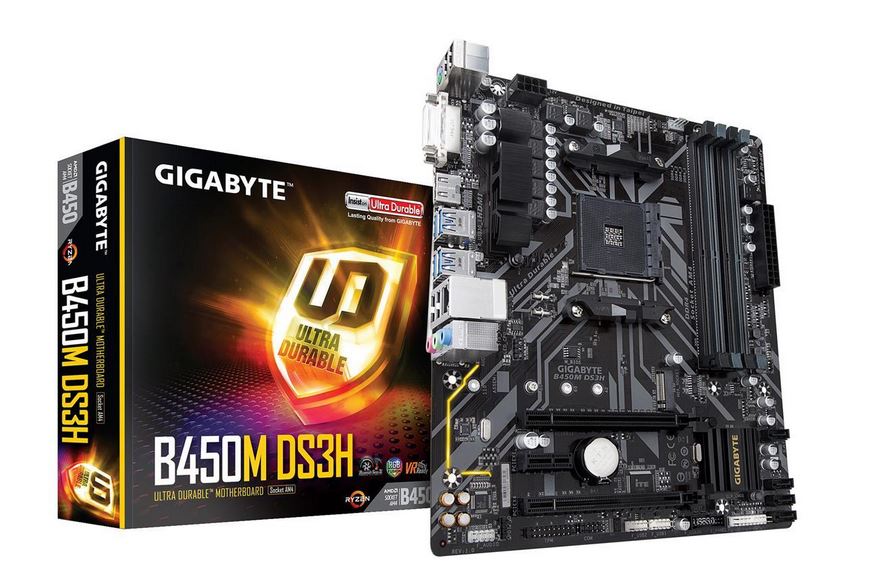 Micro-ATX Gigabyte B450 motherboard